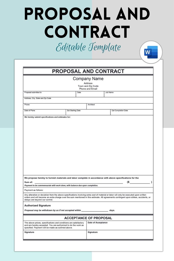 contract proposal template